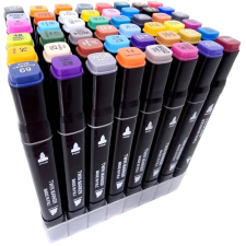 48db különböző színű filctoll készlet, 2 írófejjel, PROCART filctoll, marker