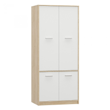  4- ajtós akasztós szekrény, fehér/tölgy sonoma, TEYO bútor