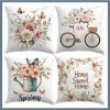  4 darab tavaszi mintás díszpárnahuzat szett – 45,72 x 45,72 cm BD1174184