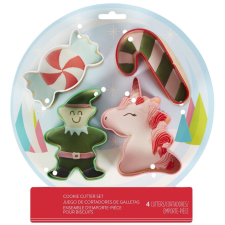 4 darabos fém süteménykiszúró forma – Karácsonyi minta és unikornis sütés és főzés