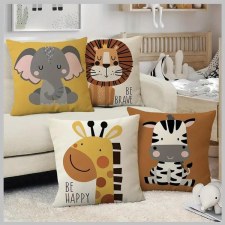  4 darabos rajzfilm állatos díszpárnahuzat gyerekeknek 45 x 45 cm LY419472-2 lakástextília