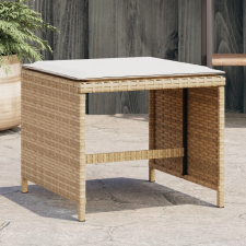  4 db bézs polyrattan kerti szék párnával 40x40x35 cm kerti bútor