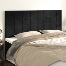 4 db fekete bársony fejtámla 90x5x78/88 cm ágy és ágykellék