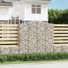  4 db íves horganyzott vas gabion kosár 200x50x200/220 cm kerti tárolás