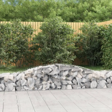  4 db íves horganyzott vas gabion kosár 400x50x40/60 cm kerti tárolás