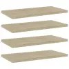  4 db sonoma tölgy színű szerelt fa könyvespolc 40 x 20 x 1,5 cm