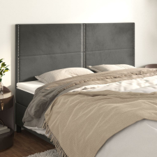  4 db sötétszürke bársony fejtámla 80 x 5 x 78/88 cm ágy és ágykellék
