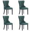  4 db sötétzöld bársony étkezőszék