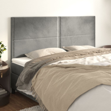  4 db világosszürke bársony fejtámla 80 x 5 x 78/88 cm ágy és ágykellék