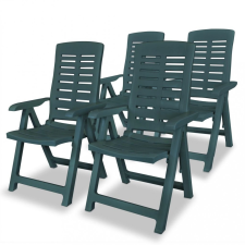 4 db zöld dönthető műanyag kerti szék kerti bútor