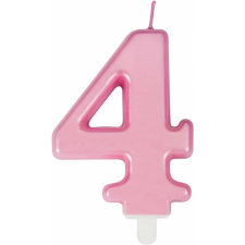 4-es számú torta gyertya Uvtqssp, viasz, rózsaszín, 8 cm party kellék