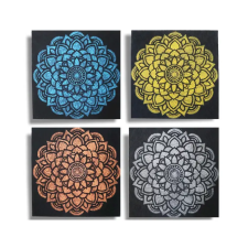  4-es szett Mandala - Brokát Részlet 30x30cm grafika, keretezett kép