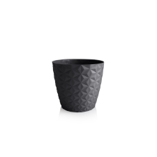 4-Home Crystal matt újrahasznosított virágtgartó 30 cm,antracit, antracit, 30 cm kerti tárolás