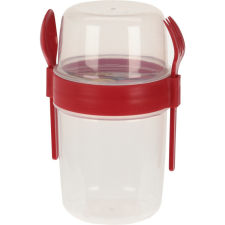 4-Home EH Salátástál evőeszközzel, 1100 ml, műanyag, színes papírárú, csomagoló és tárolóeszköz