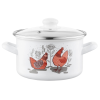 4-Home Emalia Pleszew Rubinka zománcozott edény fedővel , 18 cm, 2,6 l, 18 cm átmérőjű