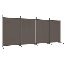 4 paneles antracitszürke szövet térelválasztó 346x180 cm bútor