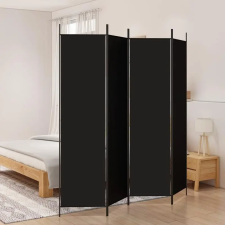  4 paneles fekete szövet térelválasztó 200 x 200 cm bútor