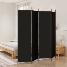 4 paneles fekete szövet térelválasztó 200 x 200 cm bútor