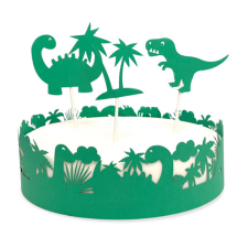  4 részes papír tortadísz, tortadekoráció – Dinoszaurusz party kellék