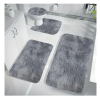  4 részes puha fürdőszoba szőnyeg szett szürke UL719812S