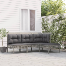 4 részes szürke polyrattan kerti ülőgarnitúra párnákkal kerti bútor