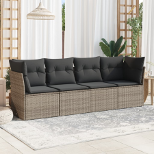4 részes szürke polyrattan kerti ülőgarnitúra párnákkal kerti bútor