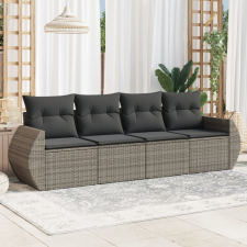 4 részes szürke polyrattan kerti ülőgarnitúra párnákkal kerti bútor