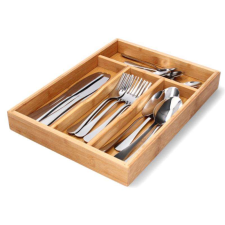 4 szekciós fa evőeszköz tartó 34x25x4,5 cm papírárú, csomagoló és tárolóeszköz
