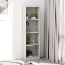  4-szintes betonszürke forgácslap könyvszekrény 40 x 24 x 142 cm bútor