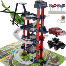  4 szintes játék garázs elektromos lifttel - 38x40x67cm autópálya és játékautó
