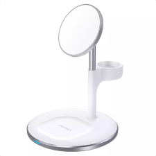 4kom.pl Choetech T586-F 3in1 Vezeték nélküli töltő 15W - Fehér/Ezüst (187753338) mobiltelefon kellék