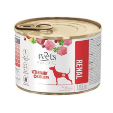  4Vets NATURAL VETERINARY EXCLUSIVE RENAL 185g vesebetegségben szenvedő kutyáknak kutyaeledel