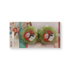  50 db-os piros és zöld színű hóemberes karácsonyi muffin papír sütés és főzés