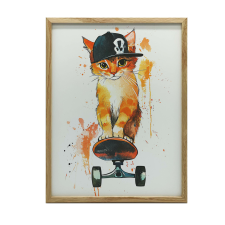 50x70 CM KERET NÉLKÜL FALI PLAKÁT KITTY HÓDESZKÁN grafika, keretezett kép