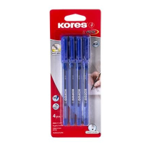 KORES Golyóstoll, kupakos, háromszögletű, KORES, kék toll