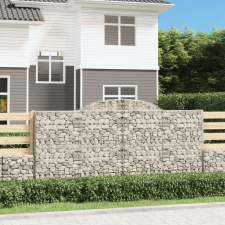  5 db íves horganyzott vas gabion kosár 300x50x140/160 cm kerti tárolás