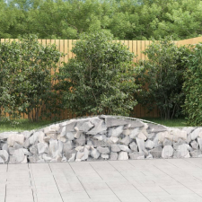  5 db íves horganyzott vas gabion kosár 400x30x40/60 cm kerti tárolás