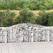 5 db íves horganyzott vas gabion kosár 400x30x80/100 cm kerti tárolás