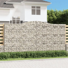  5 db íves horganyzott vas gabion kosár 400x50x200/220 cm kerti dekoráció