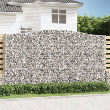  5 db íves horganyzott vas gabion kosár 400x50x220/240 cm kerti tárolás