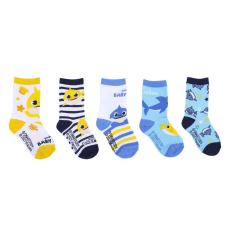  5 db-os baba zokni Baby Shark készlet, Multicolor, 17/18-as méret