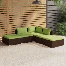 5 részes barna polyrattan kerti ülőgarnitúra párnákkal kerti bútor