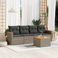 5 részes szürke polyrattan kerti ülőgarnitúra párnákkal kerti bútor