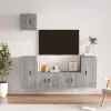  5 részes szürke sonoma színű szerelt fa TV-szekrényszett