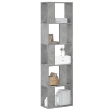 5 szintes betonszürke szerelt fa könyvespolc 45x23,5x162,5 cm bútor