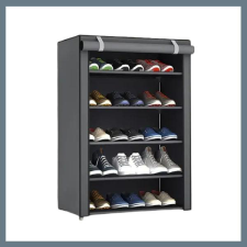  5 szintes cipőtároló polc – lehajtható takaróval, szürke JY638049 bútor