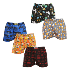  5PACK férfi bő szárú boxeralsók Styx art klasszikus gumipánt többszínű (5A1376789) L