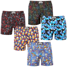  5PACK férfi bő szárú boxeralsók Styx prémium art klasszikus gumipánt (5AP1834568) M férfi alsó