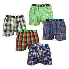  5PACK férfi bő szárú boxeralsók Styx sportos gumipánt többszínű (5B0888001) M