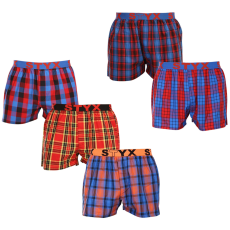  5PACK férfi bő szárú boxeralsók Styx sportos gumipánt többszínű (5B0951647) XL